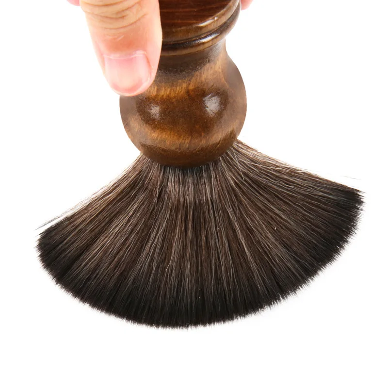 Soft Nylon Shaving Brush Portable Soft Brush Sweeping Salon Cleansing Foam Brush Wooden Handle Beard Brush