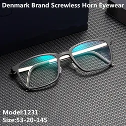 Denmark Brand Ultralight Screwless Titanium Glasses Frame Men Optical Prescription Eyeglasses Women Myopia Square Eyewear 1231