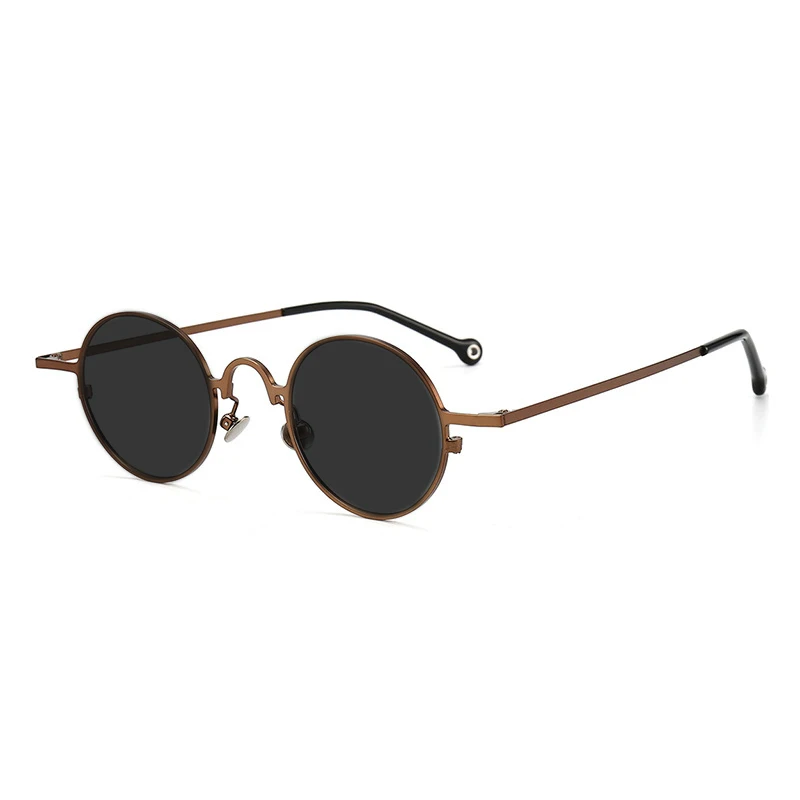 Reines Titan Vintage Kleine Runde Rahmen Myopie Sonnenbrille Männer Punk Stil Uv400 Angepasst Optische Runde Sonnenbrille 0 bis -6,0 – Detail 11