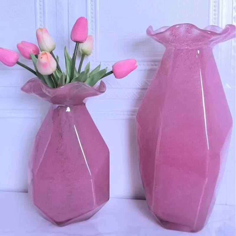 Luxury Glazed Glass Handbag Vase Flower Basket for Living Room Home Decor Floral Arrangement Display