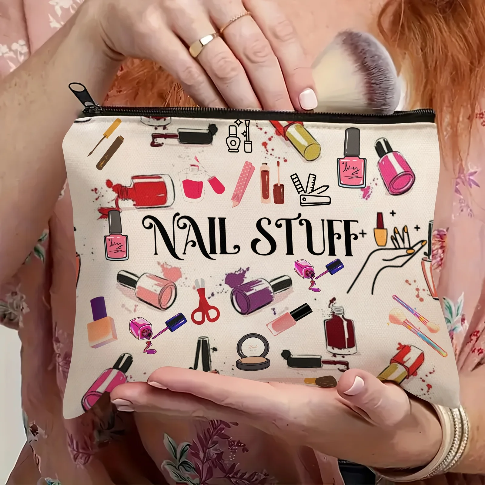 

Nail Tool Storage Bag Travel Supplies Cosmetic Bag Ideal Packaging Bag for Nail Art Bridesmaids and Gifts