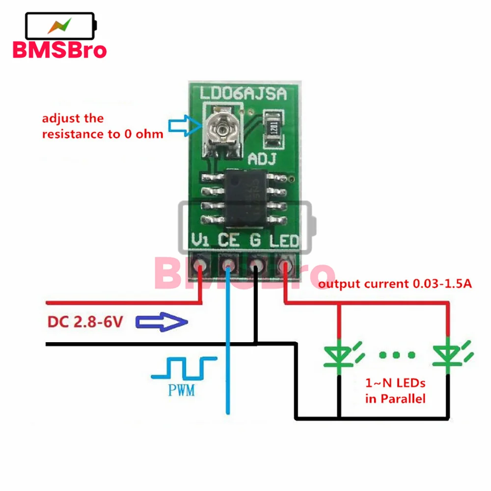 DC 3.3V 3.7V 5V Sterownik LED 30-1500MA Regulowany moduł prądu stałego PWM Płytka sterująca do latarki LED USB 18650 Li-ion