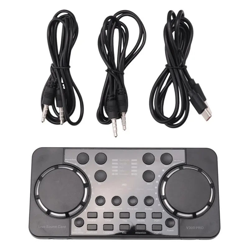 

Smart-V300 Pro Sound Card Bluetooth-Compatible Audio Interface Mixer DJ Digital Effect Noise Reduction Console USB Record