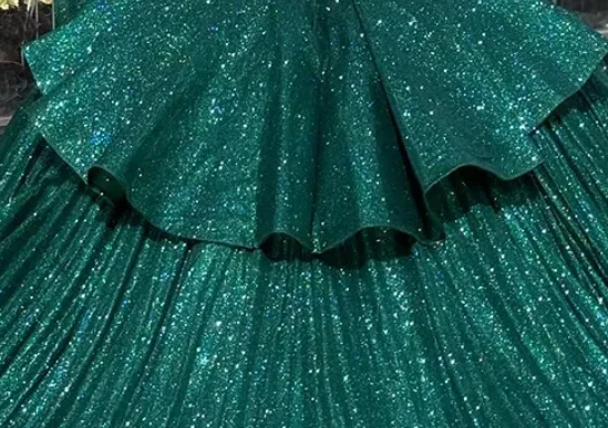

Блестящее темно-зеленое платье Quinceanera на плечах, кружевное блестящее платье с тюлевым бантом и кристаллами, платья de 15, Quinceanera ﻿ Индивидуальный