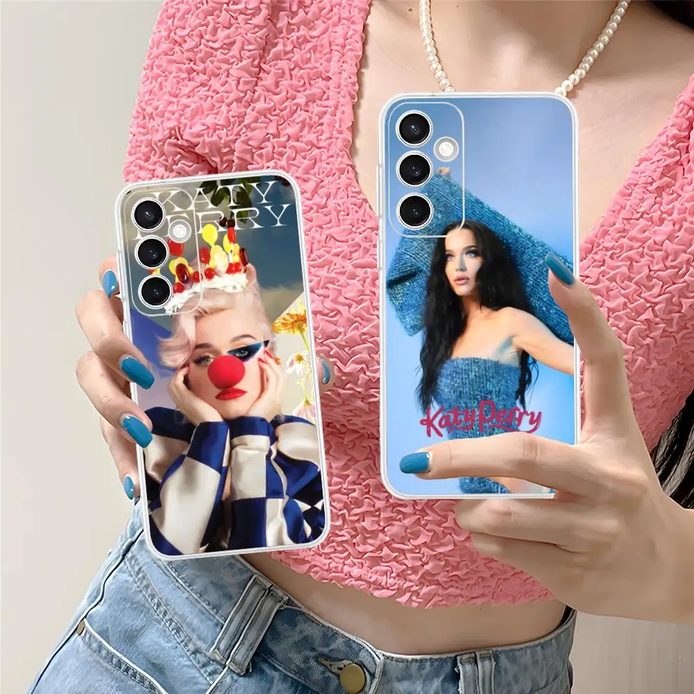 Katy Perry Mobile Cell Phone Case for Samsung Galaxy S25 S24 S23 S22 S21Plus FE Ultra Clear Colorful Cover Cellphones Luxury