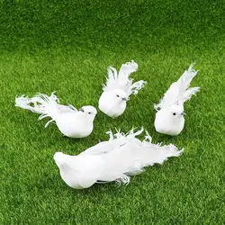 Artificial Foam Feather Dove Lover Peace White Pigeons, Garden Wedding Decor, Craft Birds Model, Photography Props, Ornaments, 2