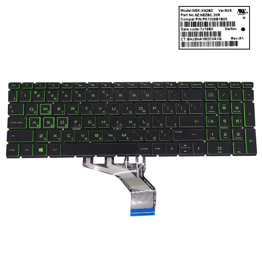 

Russian Backlit Keyboard for HP Pavilion TPN-C135 TPN-C136 15-EC 15-DA 15-DB 15-DF 15-DX 15-DW 15-CX 15-CS L13320-251 Original