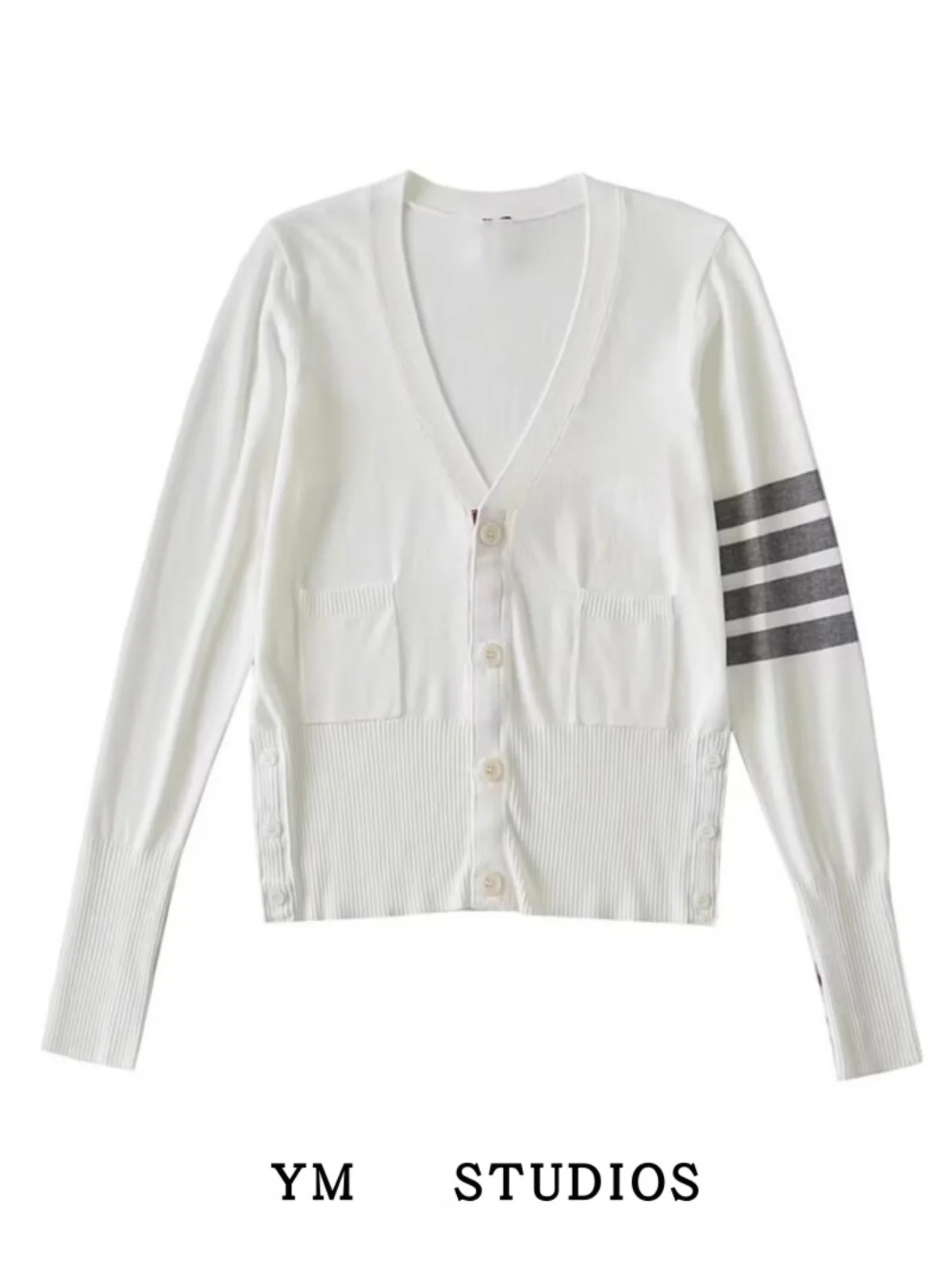 

Sweet College Sle Women's Knitted Sweater V-Ne Single Button Long Sve Cardigan Pure And Ele Autumn Winter Faion
