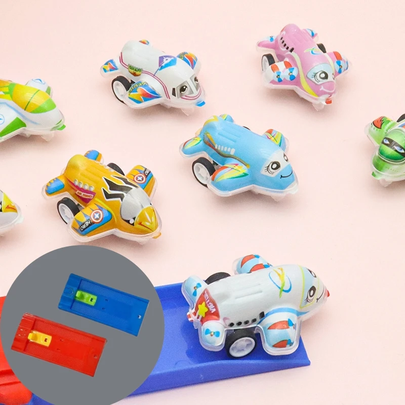 Cartoon-Flugzeug-Spielzeug für Kinder mit Rückkehrfunktion und Launcher, niedliches Flugzeugmodell, Spielzeit-Spaß für Kinder