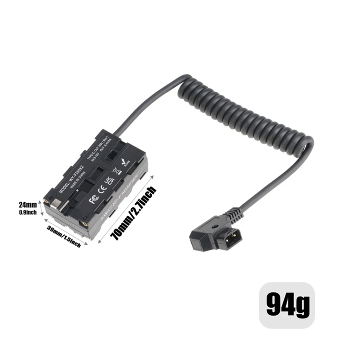 

ABWH_Dummy Battery D-TAP к NP-F550 для NP-F550/F970 Аккумулятор для монитора