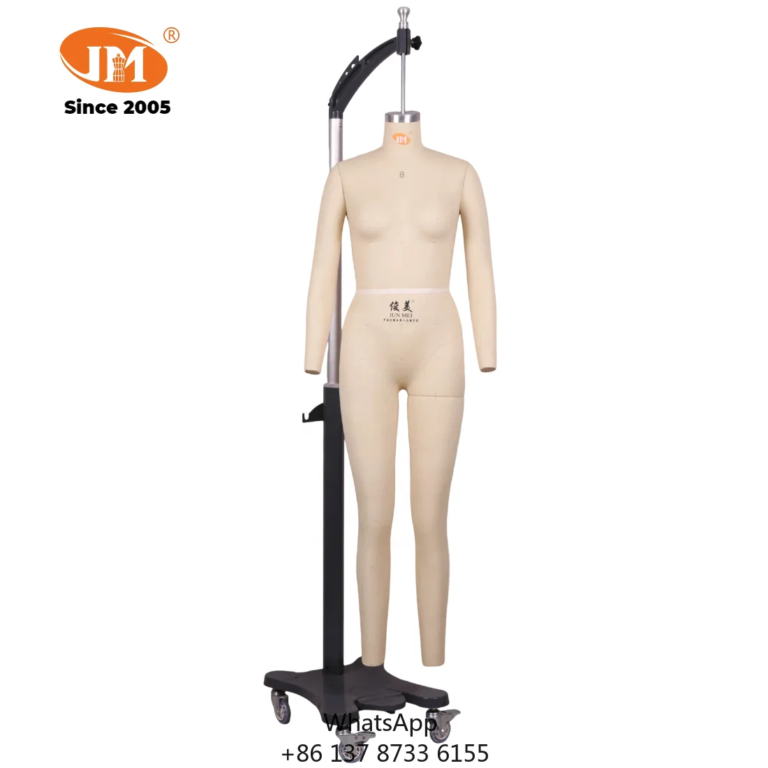 

Female Collapsible Fiberglass Fabric Covered Full-Body Headless Standing Pose Dress Form Mannequin For Women's Tailor