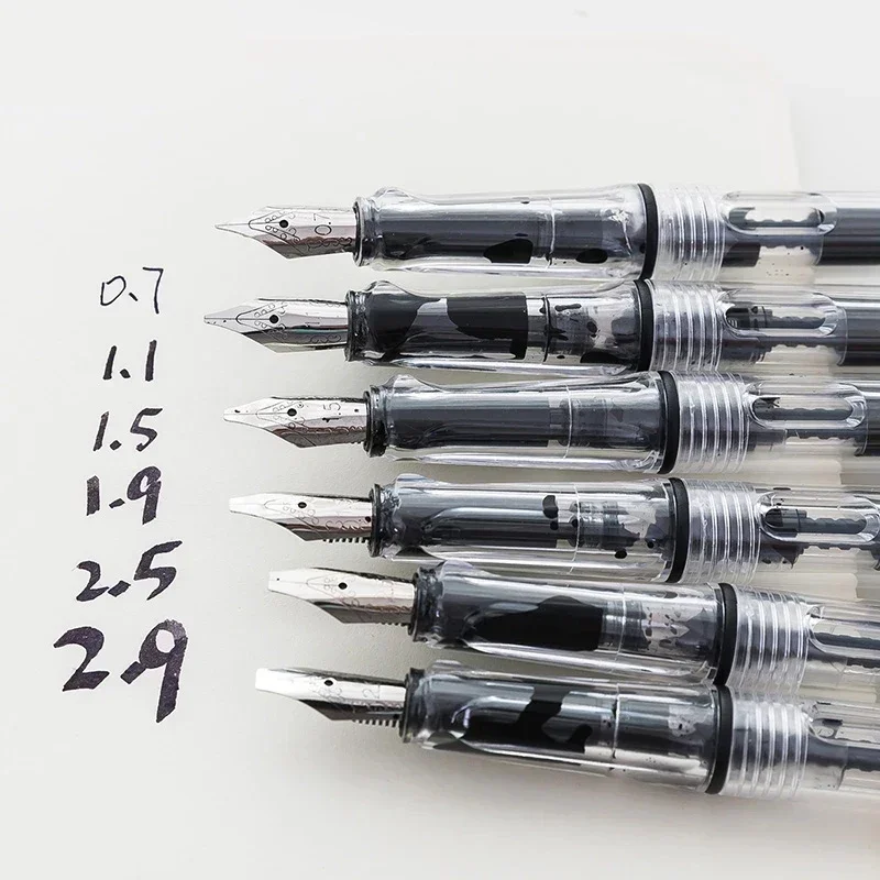 7 pezzi 0.7-3.0mm penna stilografica di alta qualità trasparente bianco gotico parallelo punta piatta penna calligrafia scuola ufficio cancelleria