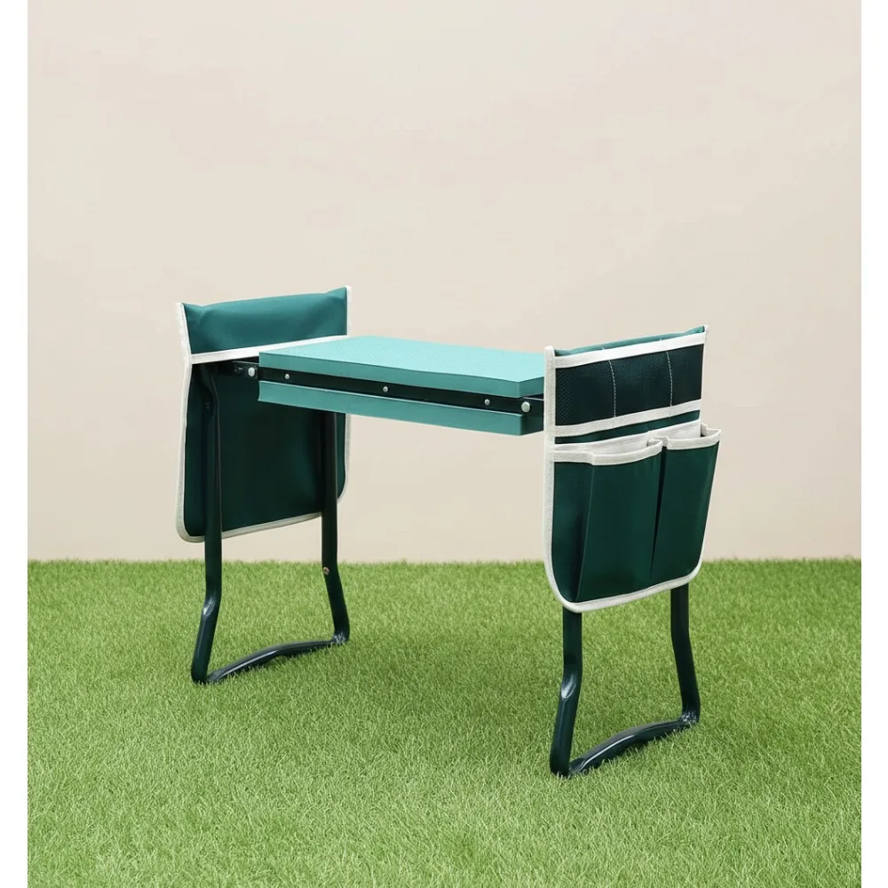 

Heavy Duty Garden Kneeler & Seat with EVA Foam Pad, Foldable Bench with Tool Pouches - Perfect Gardening Gift for Seniors