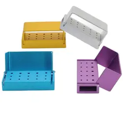 1pc Dental Lab 15 Holes High Speed ALUMINIUM Holder Blocks Case Autoclavable 10FG+5RA Hole Burs Tools