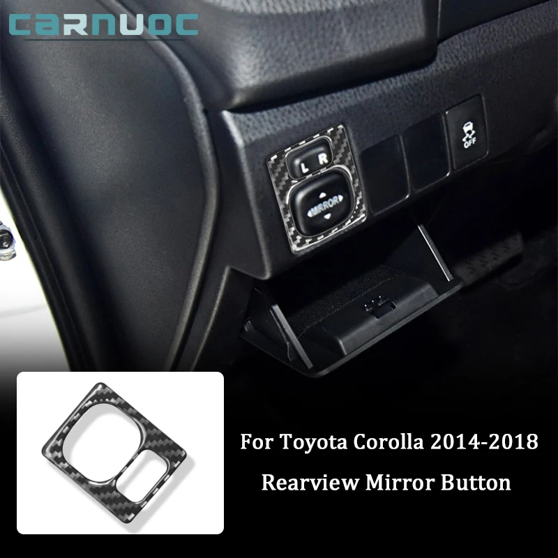 

Наклейки из углеродного волокна для Toyota Corolla 2014, 2015, 2016, 2017, 2018, кнопки для зеркала заднего вида автомобиля, декоративные аксессуары для интерьера