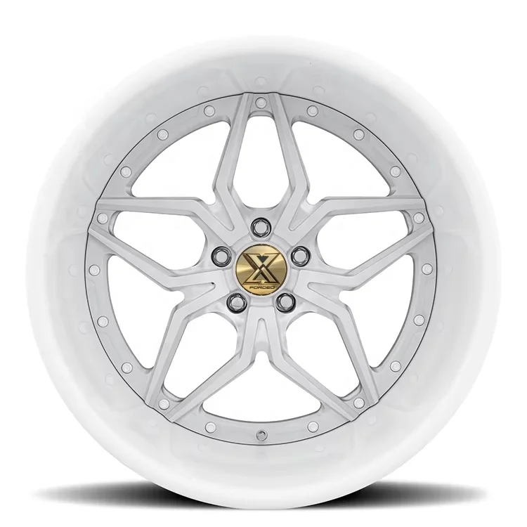 

XJ Custom Bespoke 3-Piece Forged Wheels Rims 5x120 5x112 Aluminum Alloy White Deep Lip Pearl 98mm 30mm 100mm for Wide Body Cars