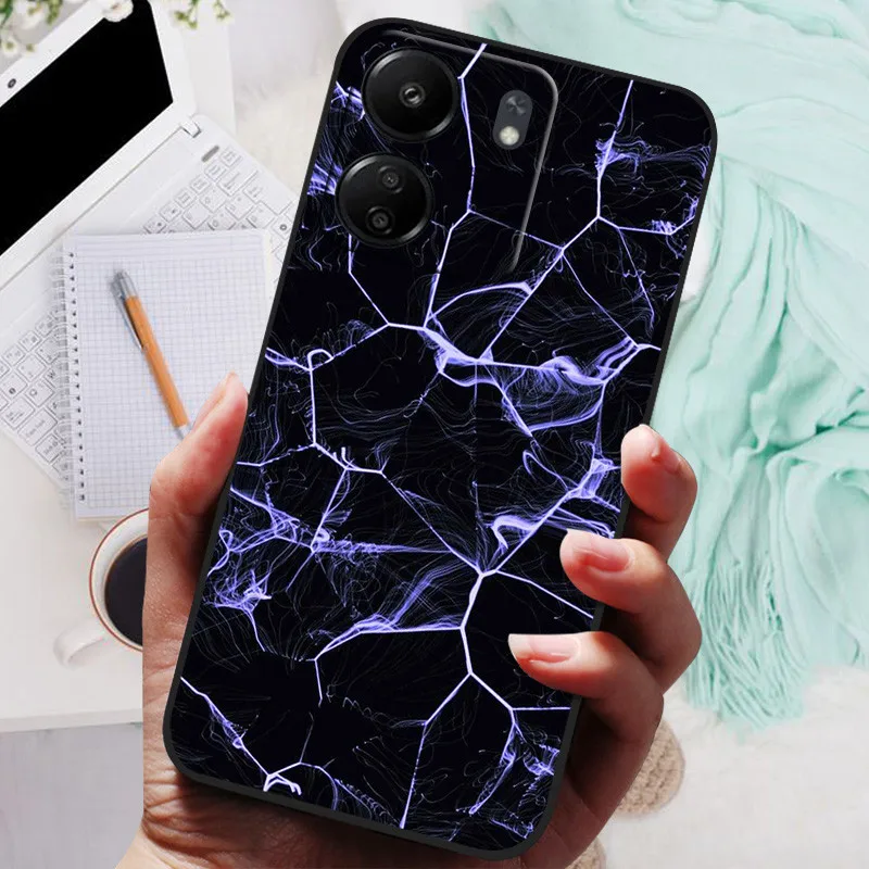 For Xiaomi Redmi 13C Case Marble Phone Cover Soft Silicone Shockproof TPU Funda For Redmi 13C 13 C Capa Cute Printing Protection