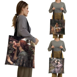 Famous Oil Painting By John William Waterhouse Print Tote Bags Soul of The Rose Women Handbags Ladies Canvas Shoulder Bag