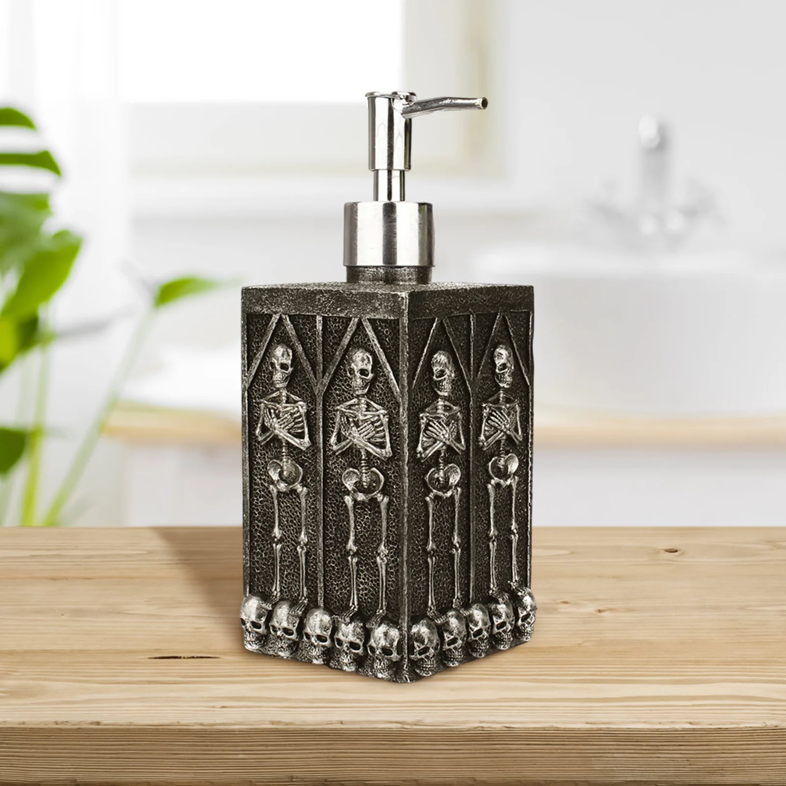 460ml Skeleton Soap Press Dispenser Vintage Gothic Style Resin Liquid Bottle for Home Kitchen Bathroom Sink Tool