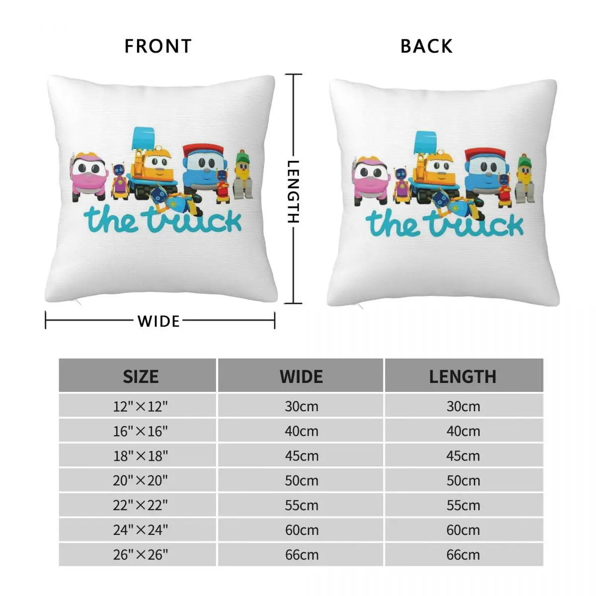 Leo The Truck Lifty Scopp Robots Lea Square Pillowcase Polyester Linen Velvet Pattern Zip Decorative Sofa Cushion Cover