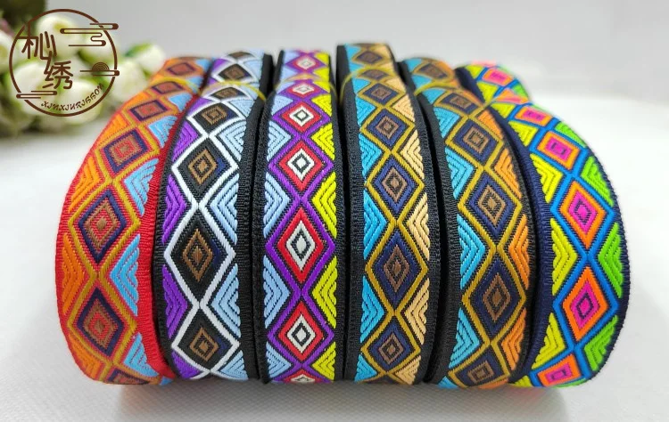 5Yards 2CM Decoration Pet Leash Collars Geometric Jacquard Ribbons Clothing DIY Trim Sewing Accessories Lace