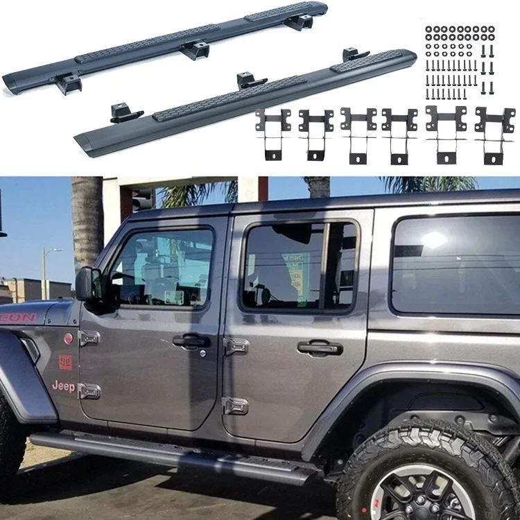 2/4 Door MP Aluminum Alloy Side Step Bars Running Boards for Jeep Wrangler JK 07-18