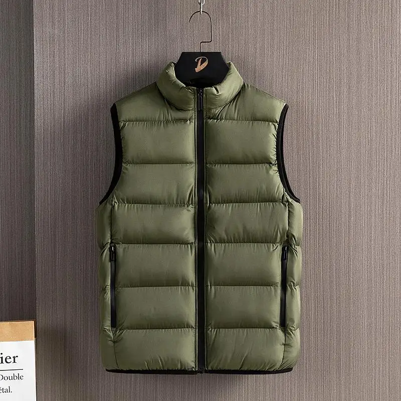 Vest Jacket Winter Men Plus Size 4XL 5XL 6XL Warm Sleeveless Jackets Zipper Vest Coat Autumn Stand-up Collar Casual Waistcoat