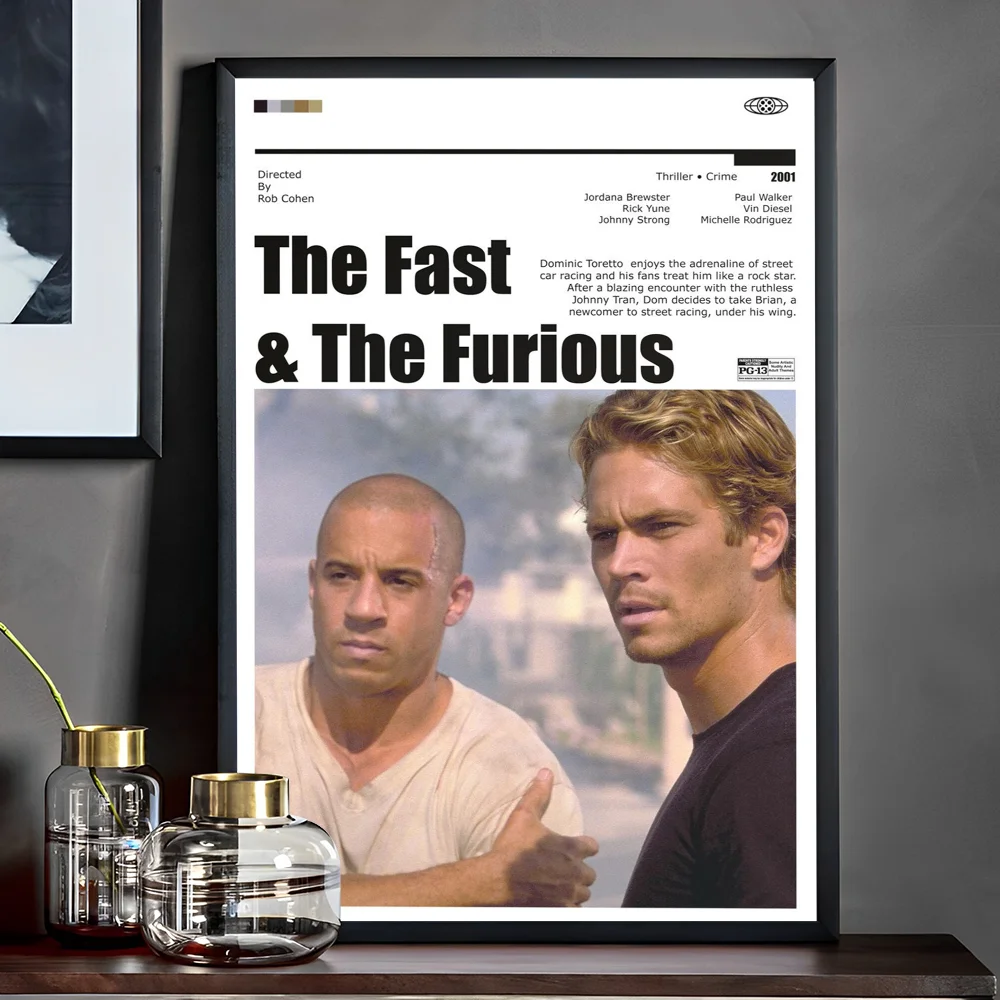 Fast and Furious Self-adhesive Art Poster Whitepaper Sticker DIY Room Bar Cafe Wall Decor