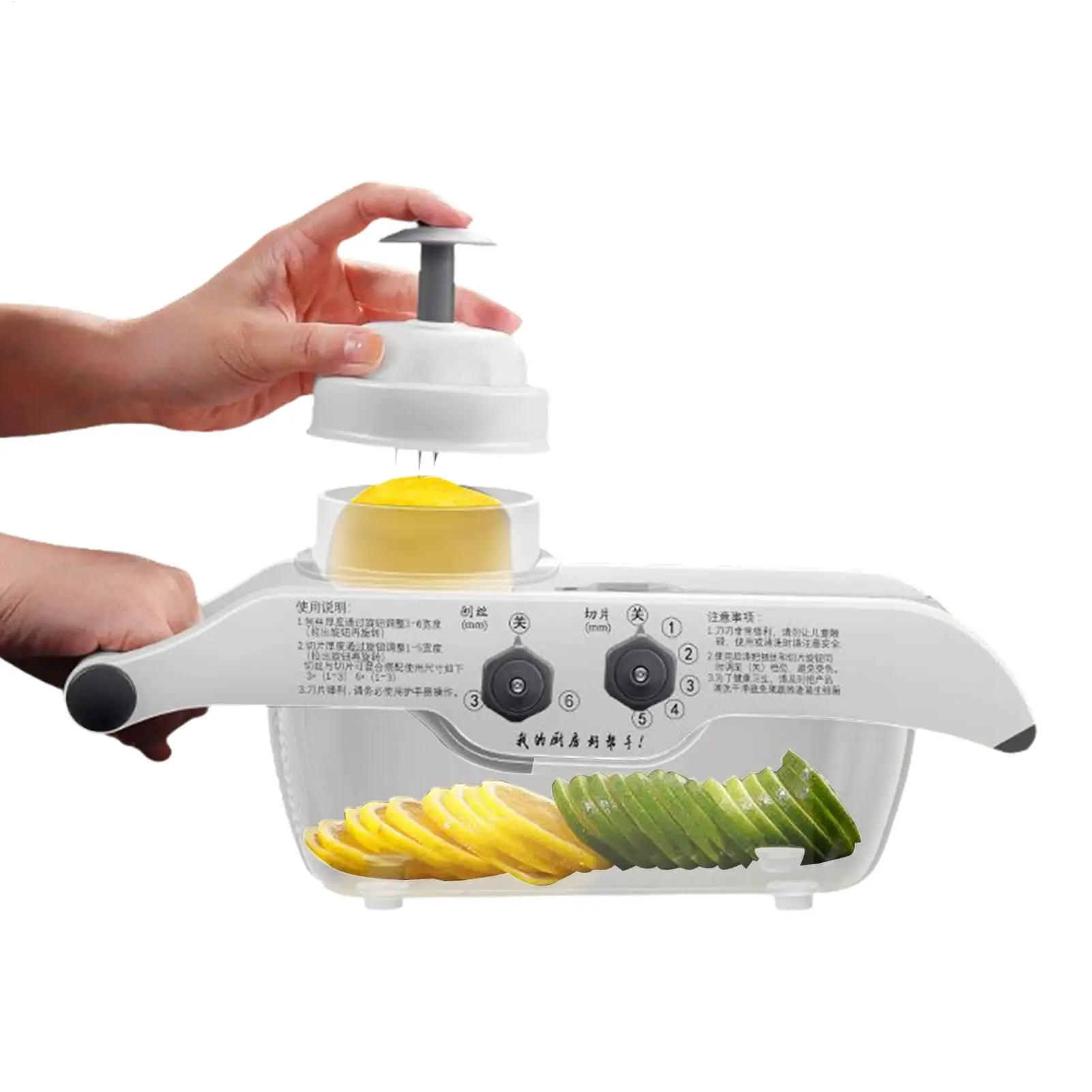 

Slicer For Kitchen Cucumber Slicer Five Adjustable Settings Kitchen Shredder With Container For Meal Prep Home Cooking BBQ