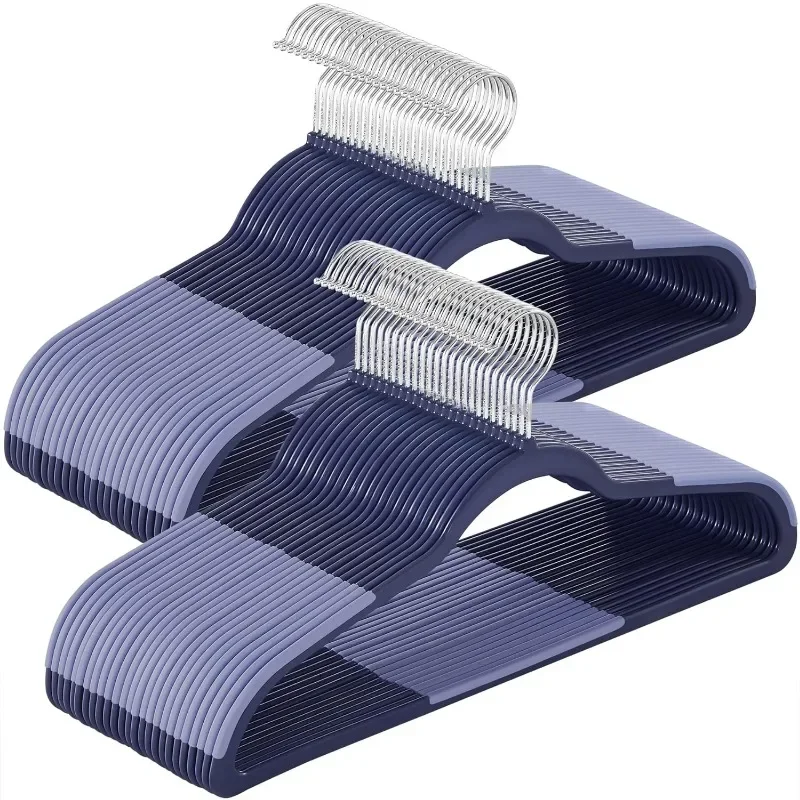 Cabides de plástico que economiza espaço, cabides, gancho giratório de 360 °, 0,2 polegadas de espessura, 17,7 polegadas de largura, pacote de 50, pacote de 50