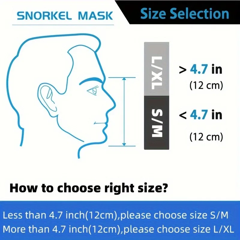 Full Face Snorkel Mask Snorkeling Gear with Detachable Camera Mount Panoramic 180° View Anti-Fog Anti-Leak