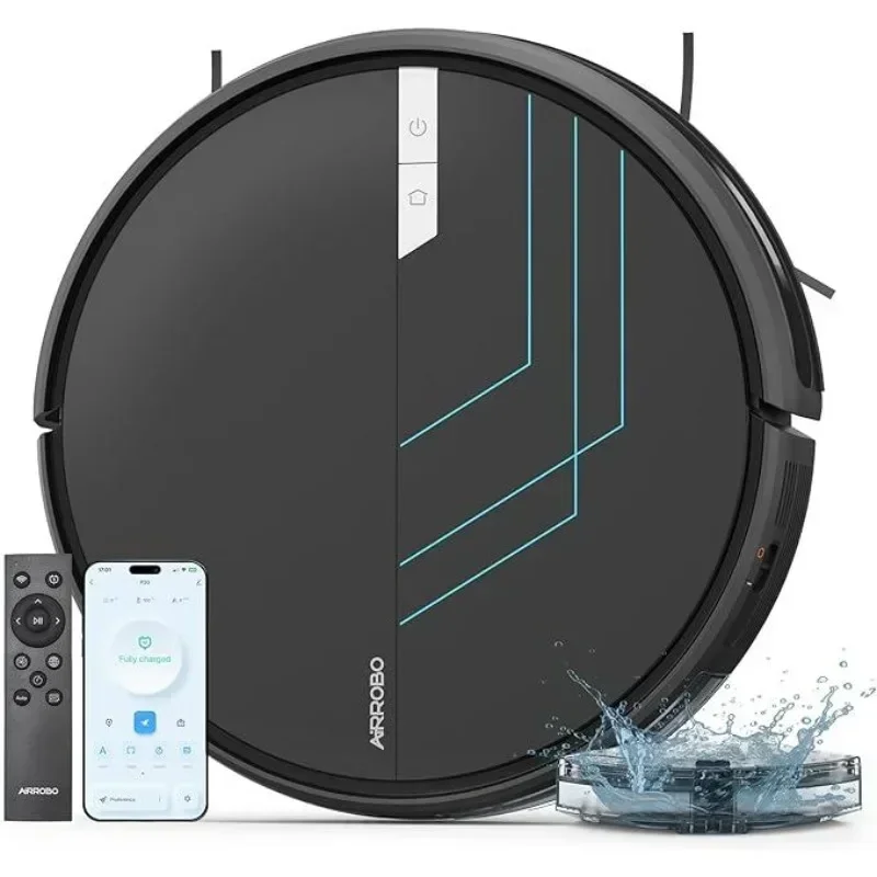 AIRROBO Robot Vacuum and Mop Combo, Self-Emptying, 60-Day Capacity, Home Mapping, Schedule, Wi-Fi/App/Alexa/Remote