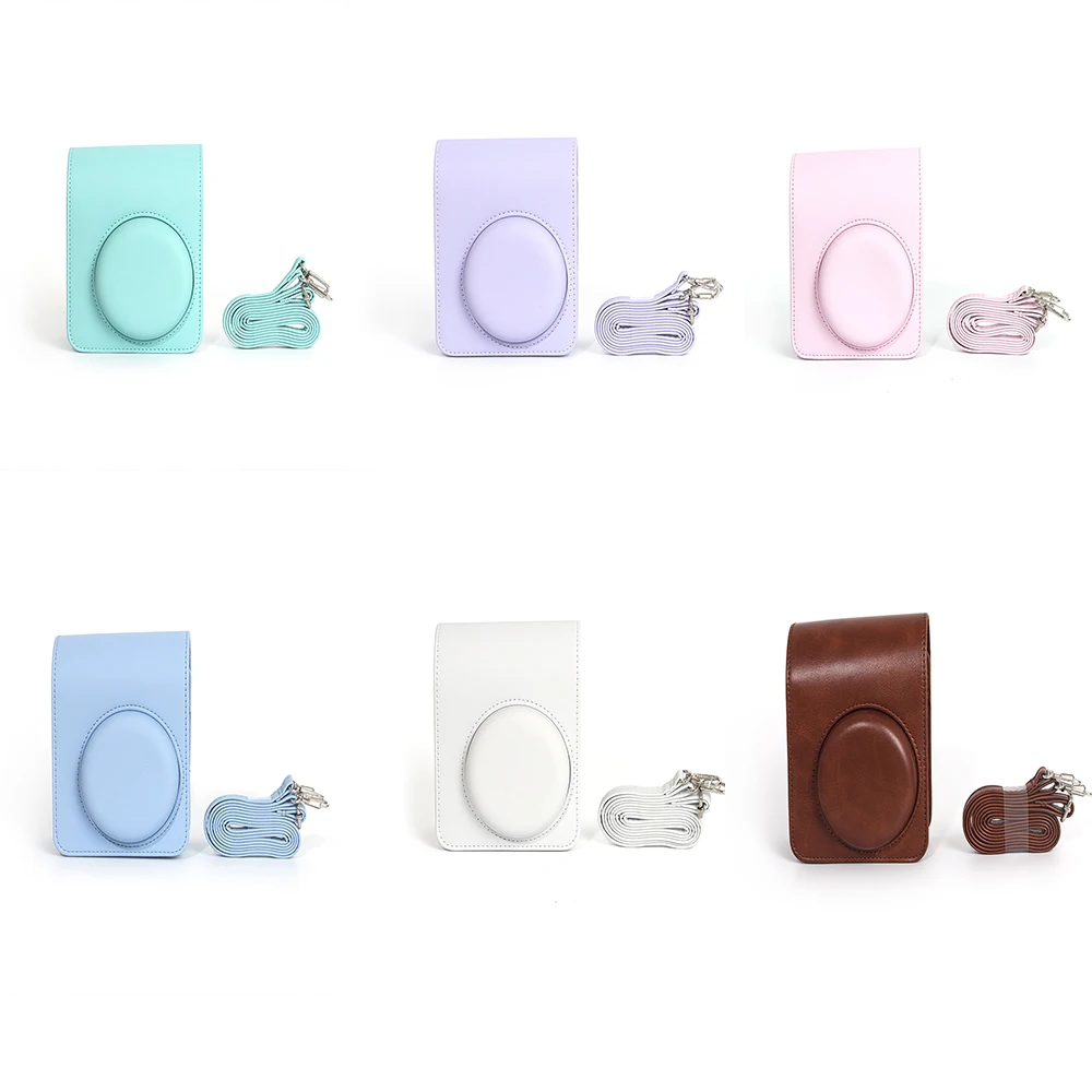 

Portable Bag For Instax Mini13 Camera,PU Leather Camera Case Bag Solid Color Protective Cover with Adjustable Shoulder Strap