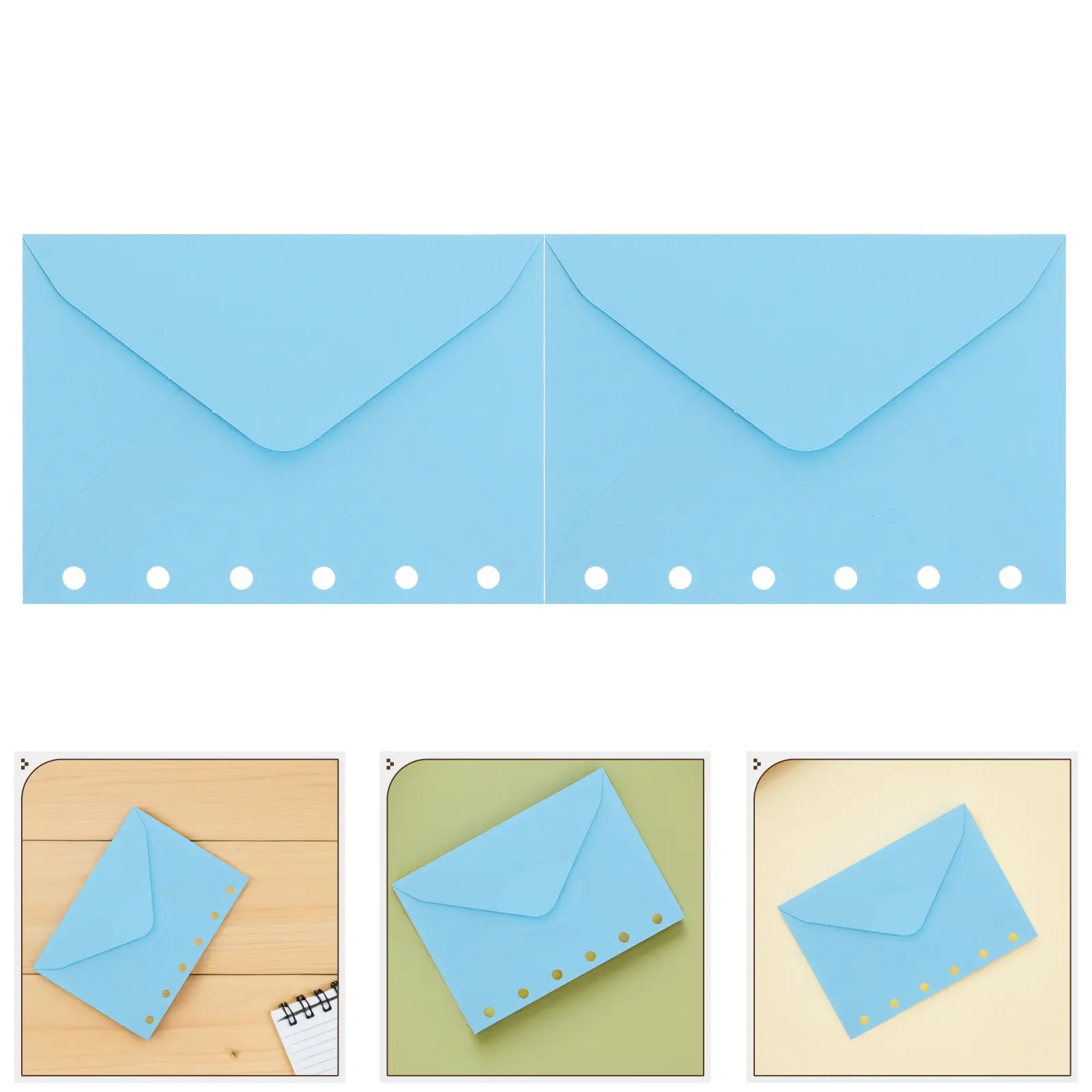 

30Pcs A7 Loose Leaf Envelope Pouch Set Refillable 6-Hole Binder Inserts Yellow Paper Storage Folder for Mini Binder Paper Cash