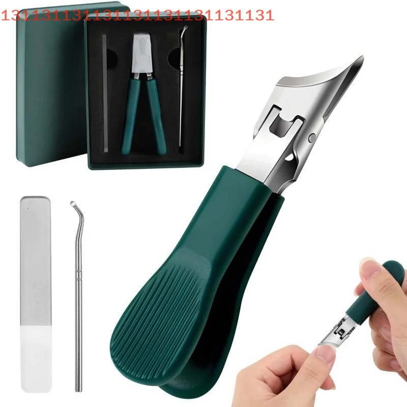 Large Opening Nail Clipper with Slanted Tip, Anti Splash, Single Armor, Groove Nail Clipper, Thick Toenail Pliers, High-end