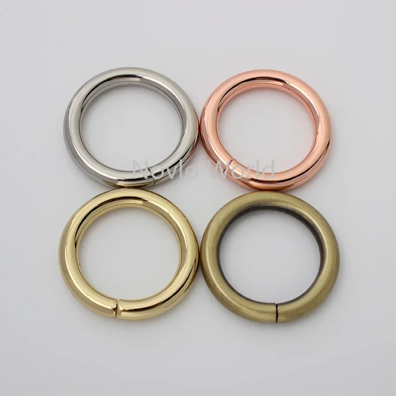 20pieces 7 colors 6 sizes 13-16-19-25-32-38mm pink gold O rings for DIY leather bags close round jump rings