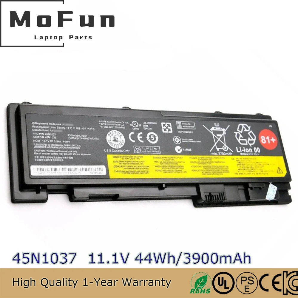 

Original 81+ 45N1037 11.1V 44Wh Laptop Battery for Lenovo ThinkPad T420s T420si T430s 45N1036