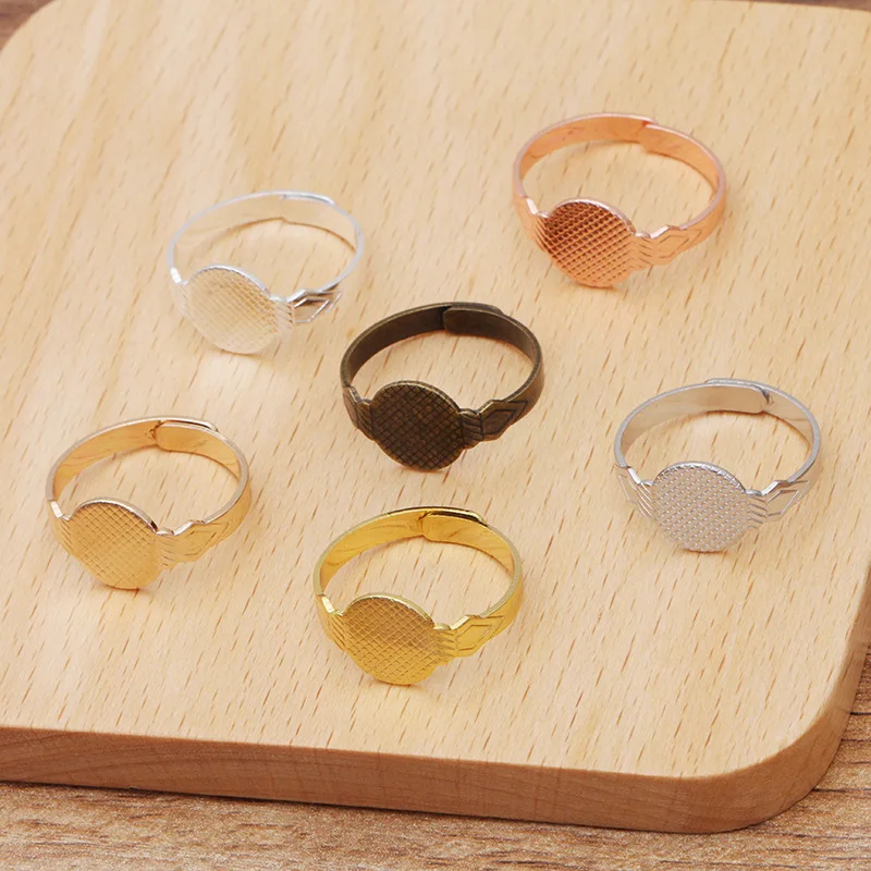 BoYuTe (20 Pieces/Lot) Metal Brass Inner 18MM Diameter Adjustable Ring Setting with 10MM Base Handmade Diy Jewelry Accessories