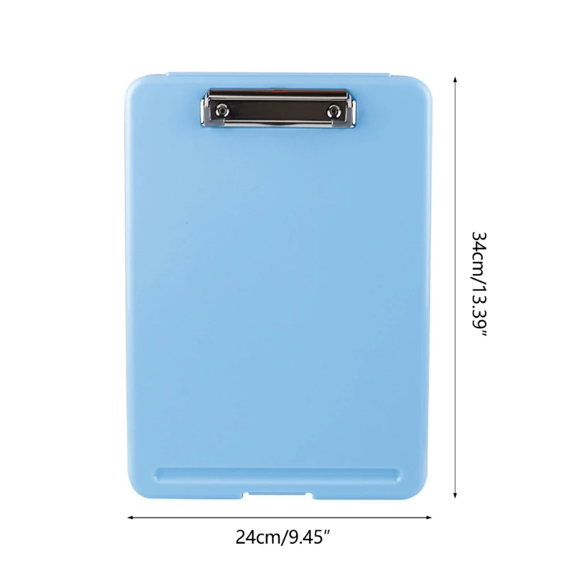 Multifunctional File Folder with Clipboard Waterproof File Organiser Box Plastic Writing Pad for Student Teacher School