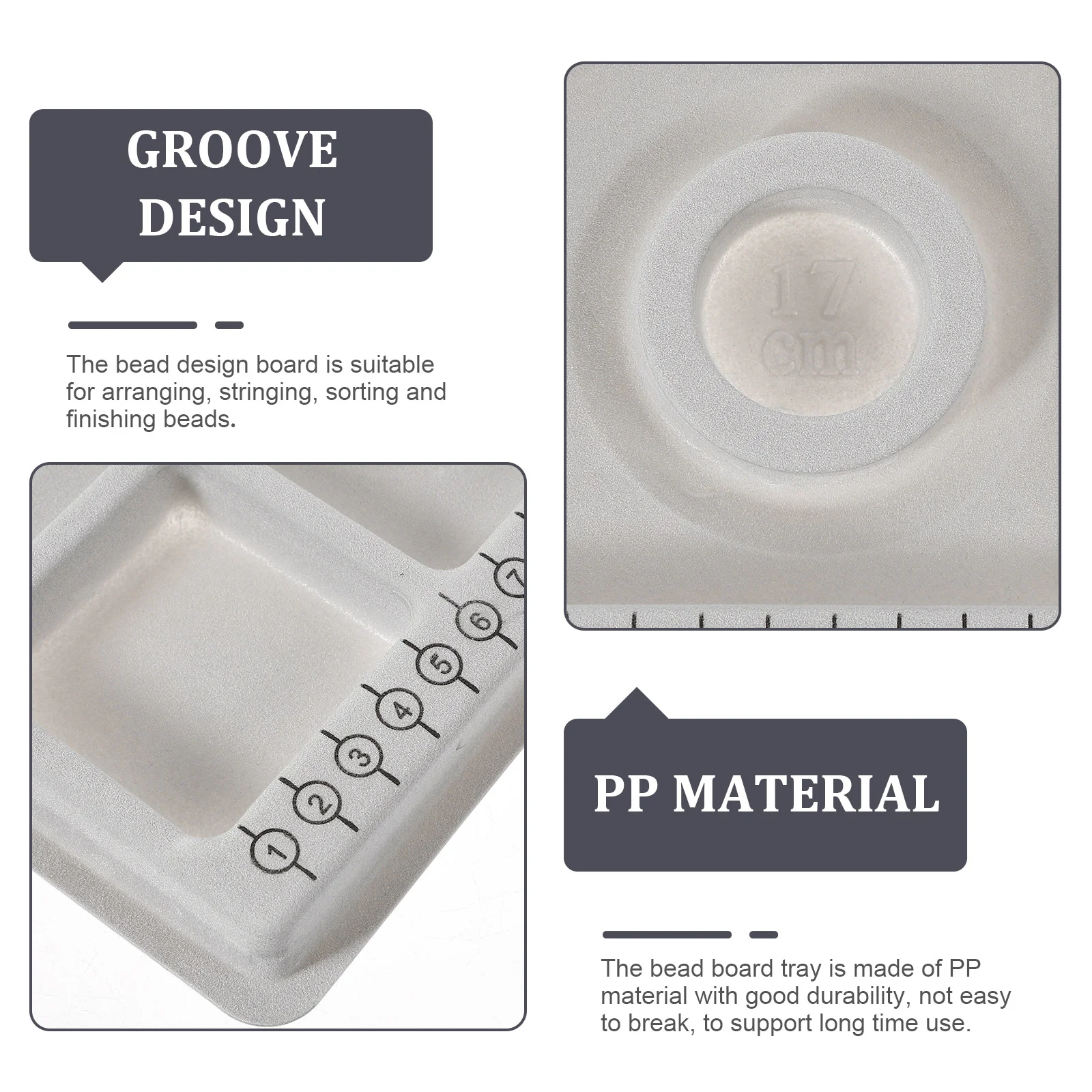 2 Pcs Bead Design Trays 18 6 Groove PP Material Jewelry Making Tools Beading Board ganizer Measurement Pan for Crafting