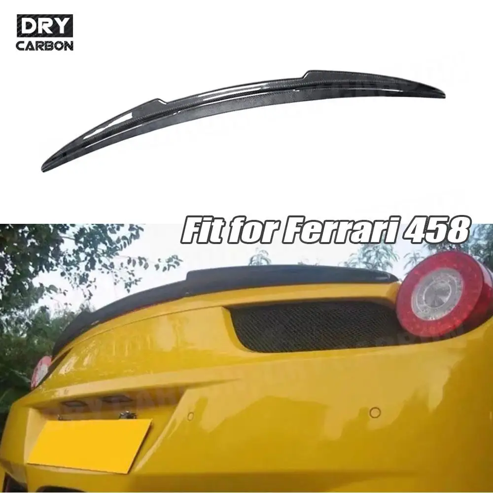 

V Style Duckbill Trunk Wing Rear Spoiler Trim Splitter Lip for Ferrari 458 Italia Spider 2011 2012 2013 Carbon Fiber / FRP