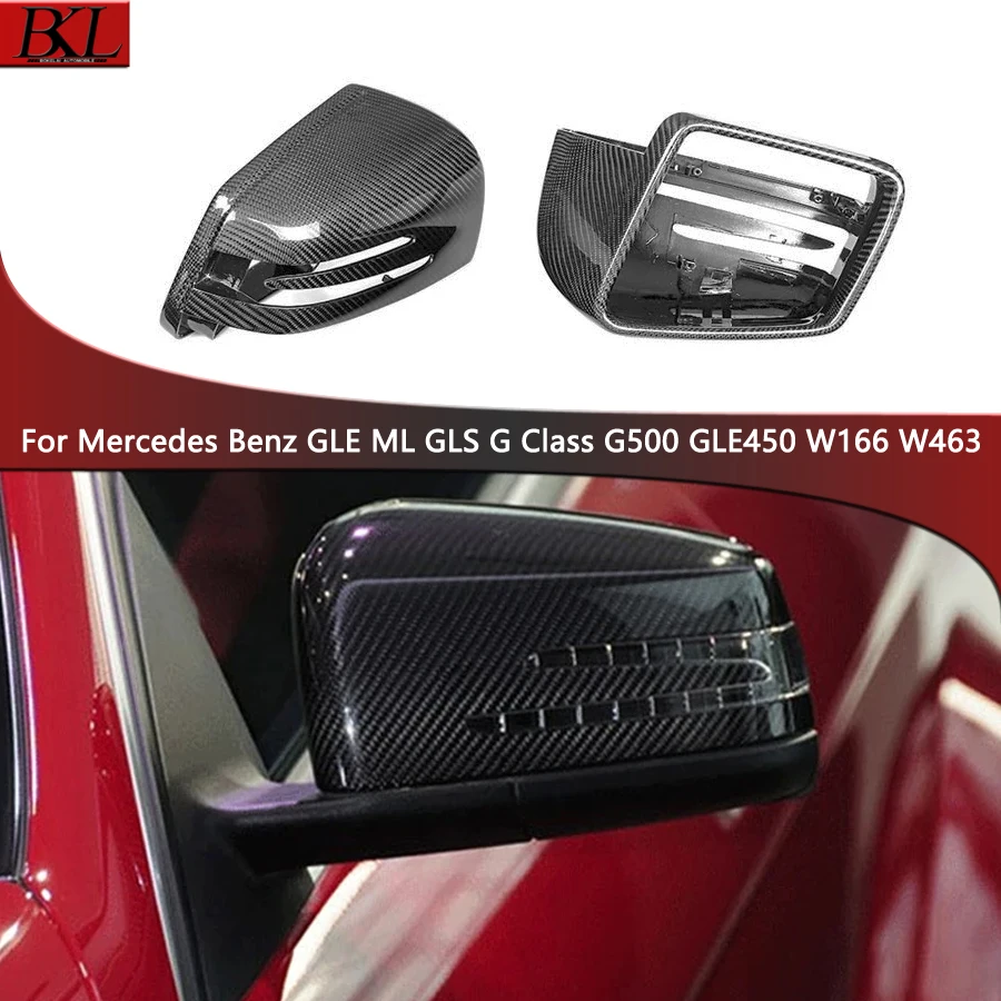 

For Mercedes Benz GLE ML GLS G Class G500 GLE450 W166 W463 Upgrade Shells Rearview Cap Carbon fiber rear view mirror case cover