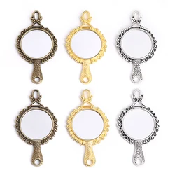 Retro 4 pcs mirror charms 3 color fit DIY Handmade earring necklace bracelet charms  Jewelry making souvenir