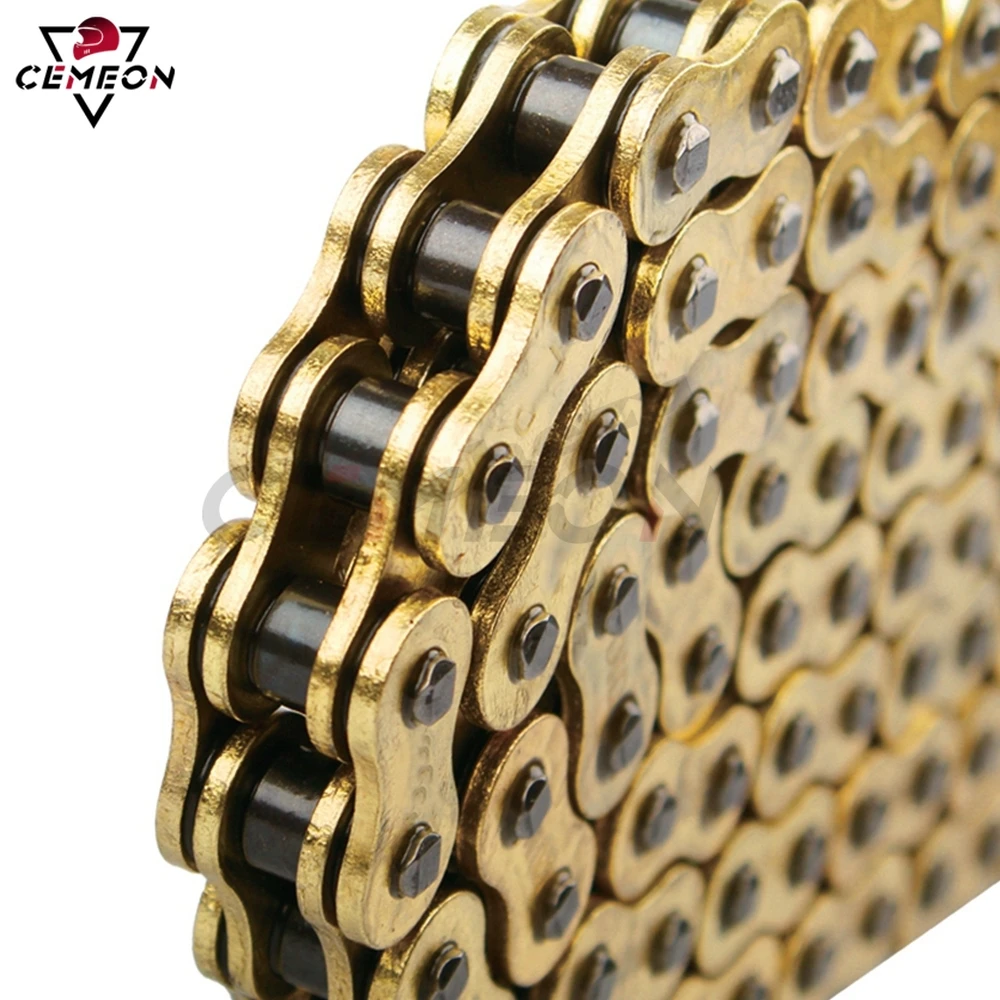 520HV 525HV 530HV Motorcycle High Quality Oil Seal Chain O-ring 520 525 530 Chain 120 Chain Link Drive Chain Thickened HV Gold