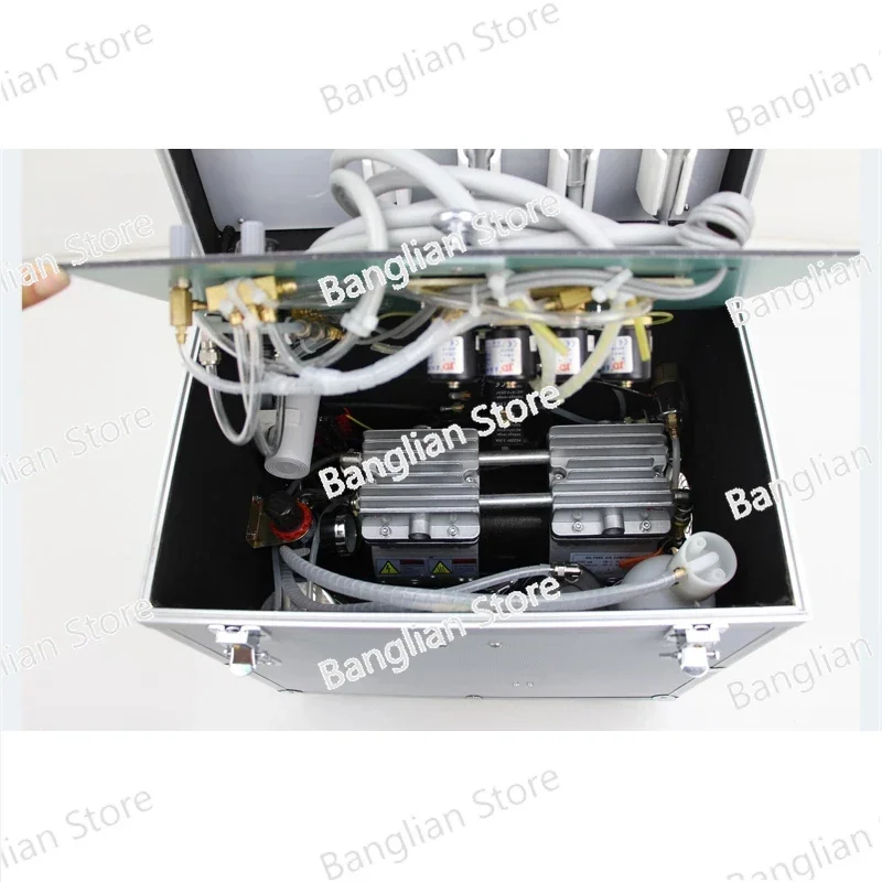 New Model High Quality Portable Dental Unit with Three Way Syringe Oilless Air Compressor