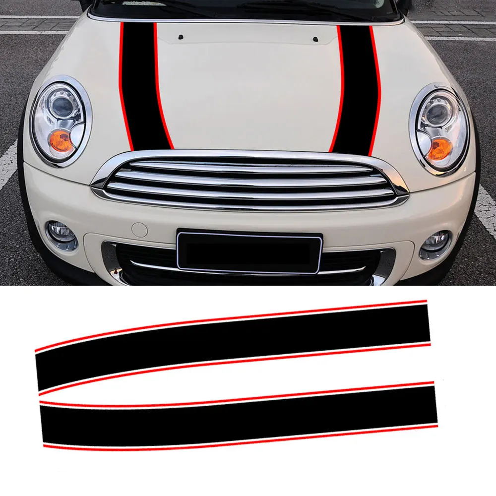 

Car Engine Hood Bonnet Sticker Stripes Decals Decor for Mini Cooper S JCW R55 R56 R60 R61 F54 F55 F56 F60 Countryman Accessories