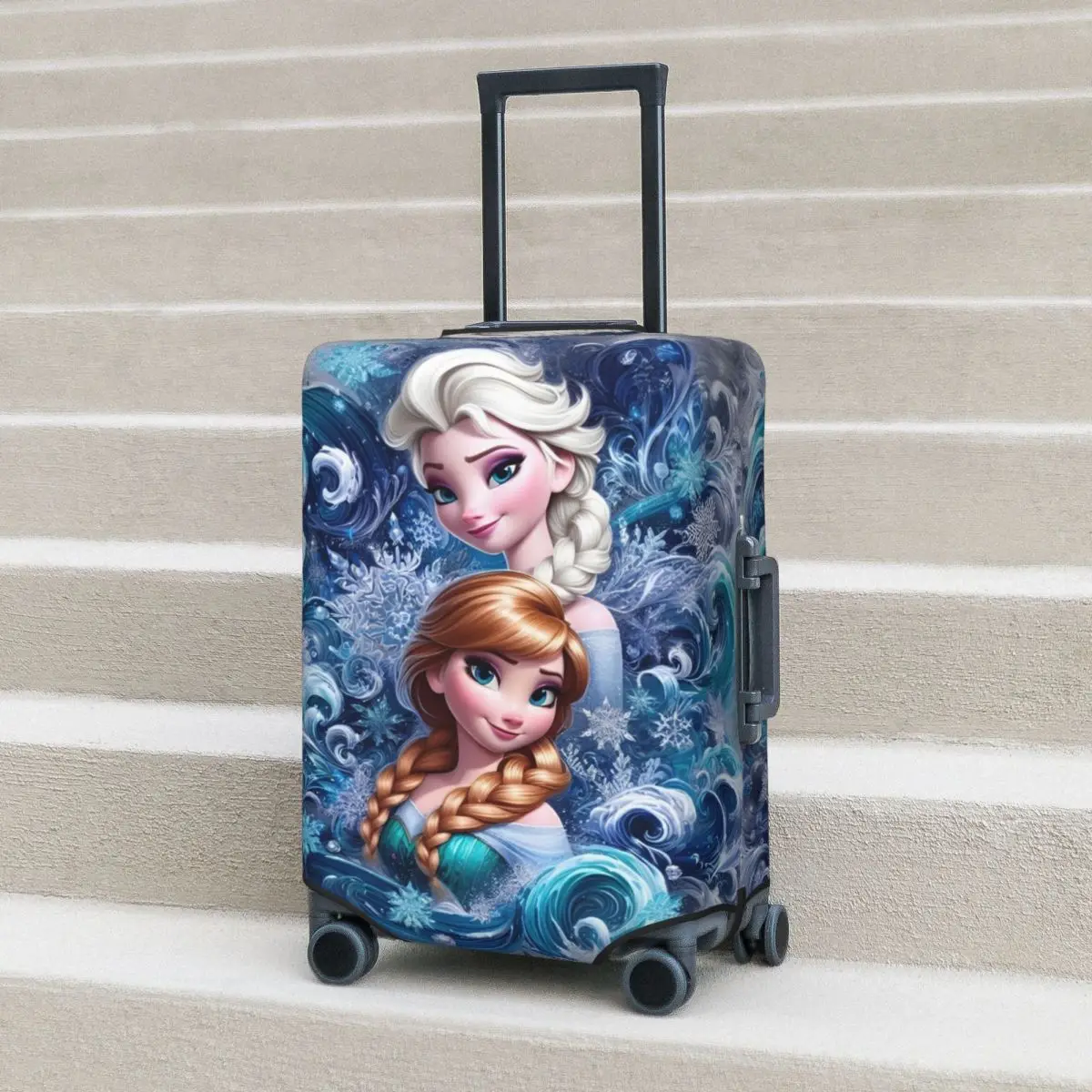 Frozen 2 Elsa Anna Princess Suitcase Cover MINISO 2024 New Princess Series Flight Cruise Trip Elastic Luggage Case Protection