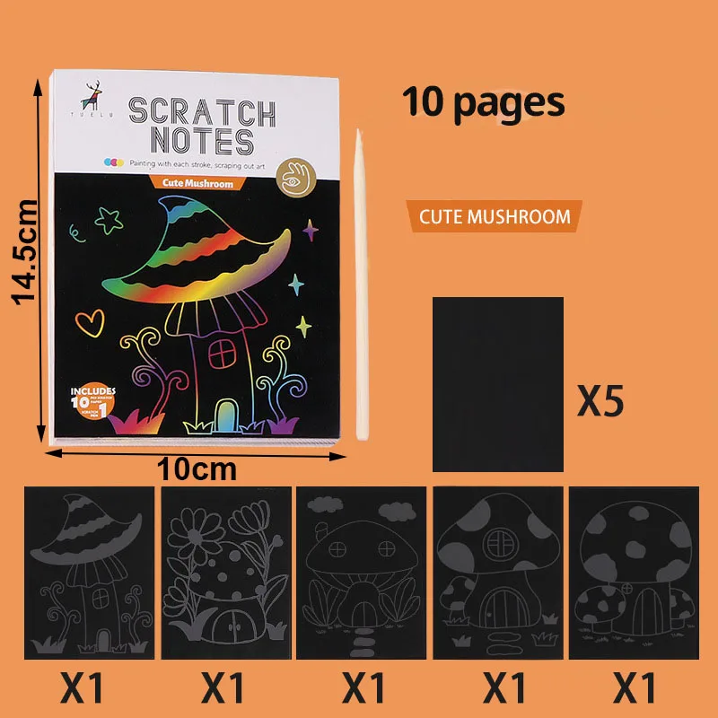 Carte à Gratter Kit De Peinture à Gratter Arc-en-ciel Pour Enfants - 35 Cartes, Grattoirs Inclus, Activité Créative Sans Désordre Activite Manuelle Adulte
