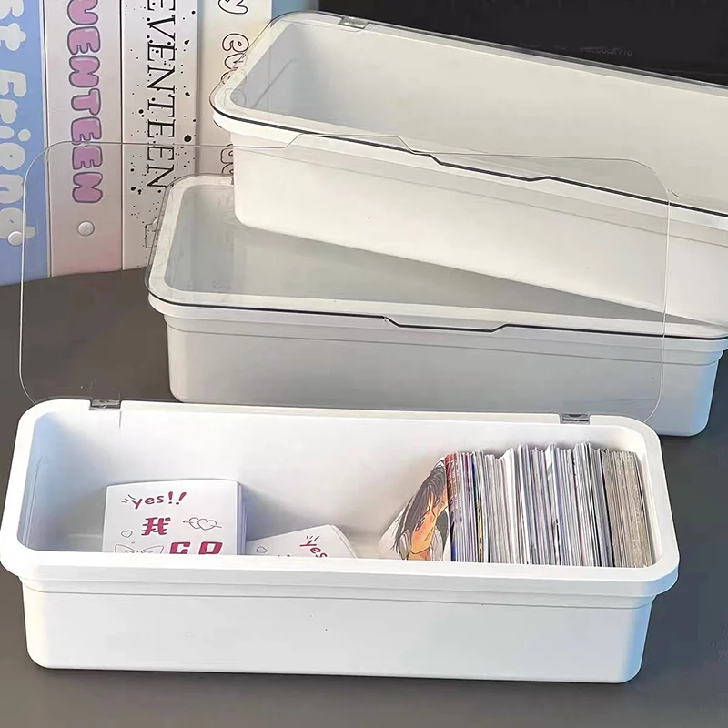 Game Cards Storage Box Football Stars Trading Card Storage Box Plastic Transparent Card Container Portable Game Card Organizer