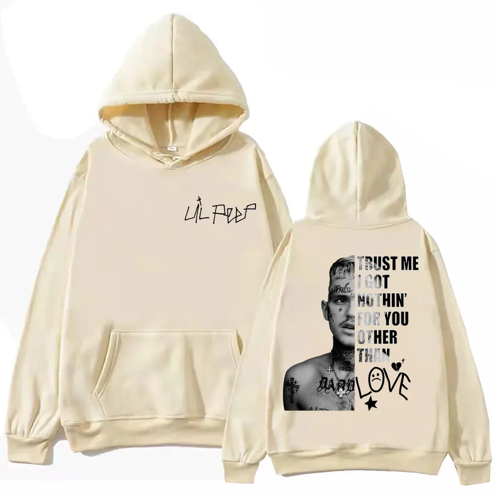 Rapper Lil Peep Merch Hoodies Herren Damen Kleidung Hip Hop Vintage Pullover Mode Lässig Übergroßer Kapuzenpullover Streetwear – Detail 5